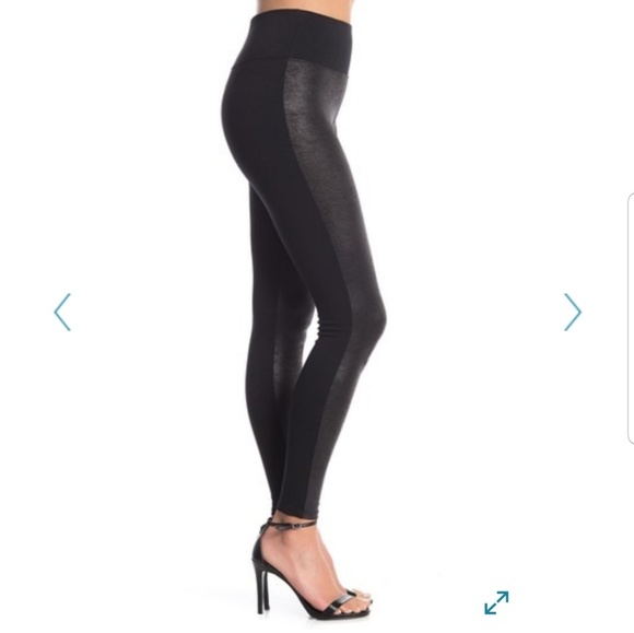 faux leather front pants
